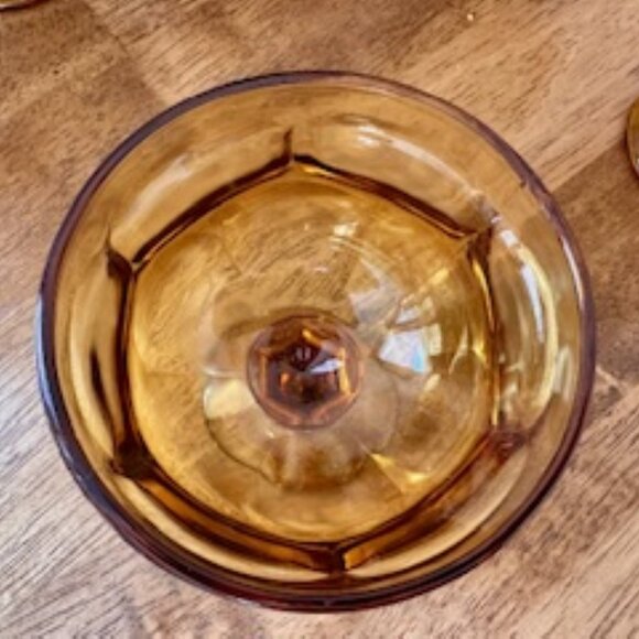 Vintage Libbey Rock Sharpe Amber Ashburton Sherbet Glasses – Set of 6 Mid-Centur - Picture 5 of 7